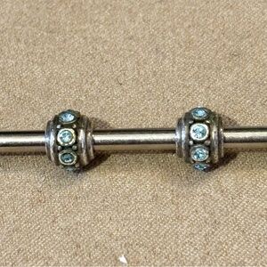 Two Brighton Mini Glam beads Light blue crystals For MINI holders ONLY Retired
